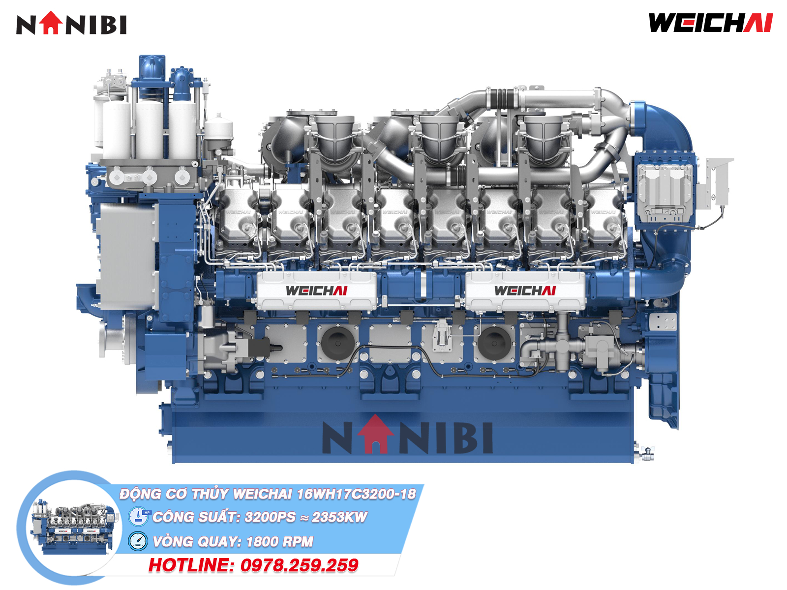 Động cơ thủy Weichai WH17