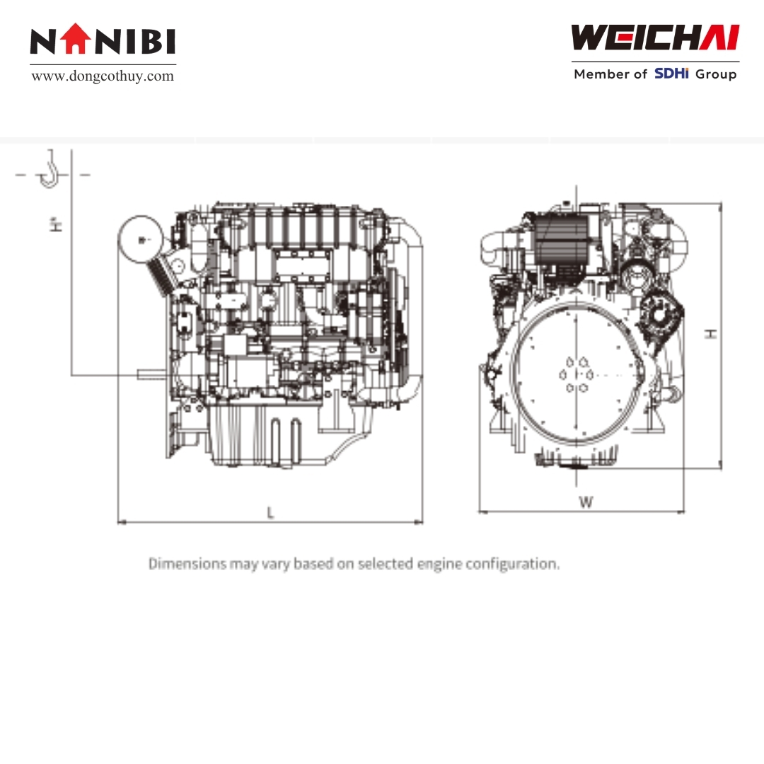 Động cơ thủy Weichai WP3.2