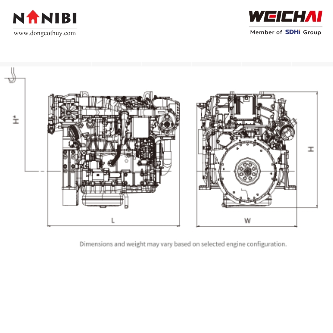 Động cơ thủy Weichai WP3N